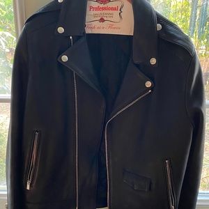 The Kooples men’s leather biker jacket